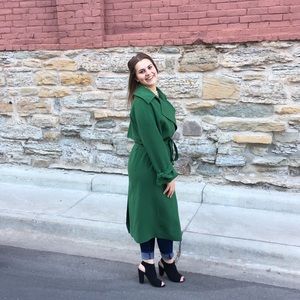H&M|| Green Trench Coat